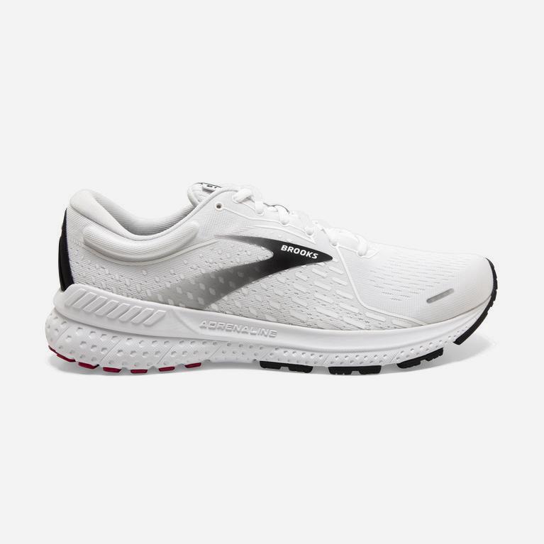 Brooks Men's Adrenaline Gts 21 Road Running Shoes Singapore - White/Black/Red (93046-FZVG)